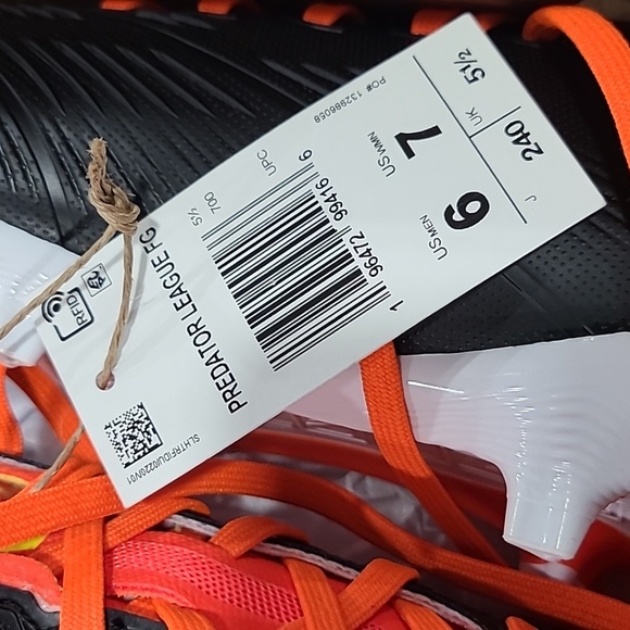 Adidas Predator 24 League Soccer Cleats - Black & Orange Size Men\'s 6, Women\'s 7 main image 2